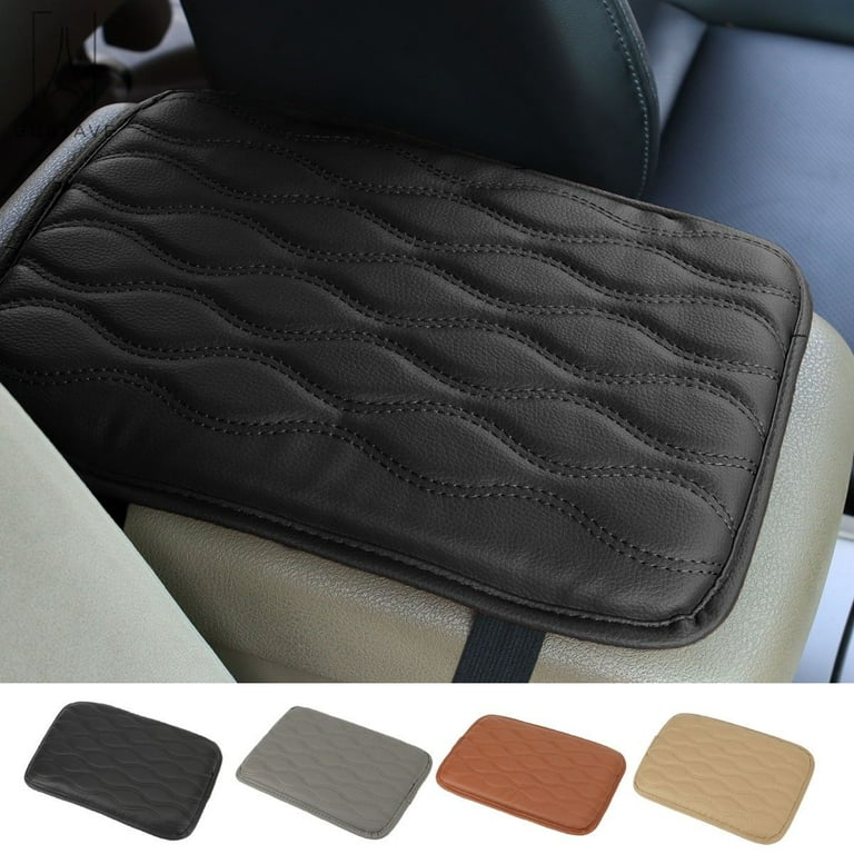 Gustave Auto Center Console Pad PU Leather Car Armrest Seat Box Cover  Protector Universal Fit Most Vehicle, SUV, Truck, Car (Black) 