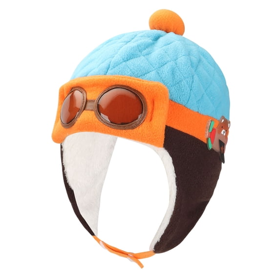 Gustave Baby Kids Pilot Aviator Hats Winter Warm Crochet Earflap Beanie Caps Lovely Cartoon Ear Protection Fleece Hat for Toddlers Boys Girls