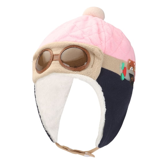 Gustave Baby Kids Pilot Aviator Hats Winter Warm Crochet Earflap Beanie Caps Lovely Cartoon Ear Protection Fleece Hat for Toddlers Boys Girls