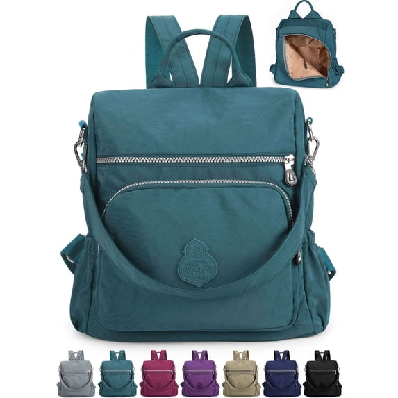 Gustave Backpack Purse for Women Anti-Theft Travel Convertible Backpack Shoulder Bag Nylon Waterproof Casual Daypack Satchel Handbag "Blue"