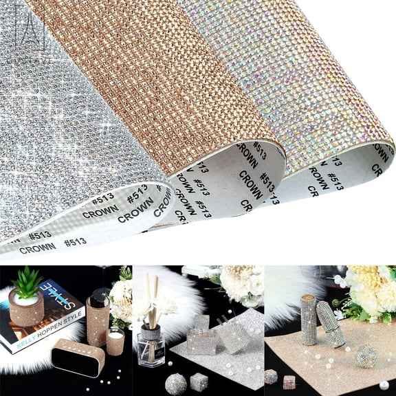 Gustave Bling Bling Crystal Rhinestones Sticker DIY Car Decoration Present Decoration Sticker Self-Adhesive -9.4*7.9 Inch
