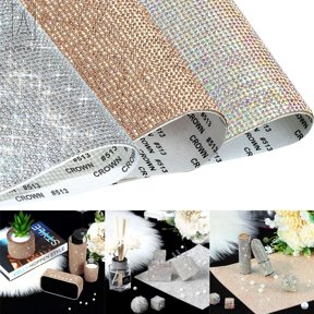 Gustave Bling Bling Crystal Rhinestones Sticker DIY Car Decoration Present Decoration Sticker Self-Adhesive -9.4*7.9 Inch