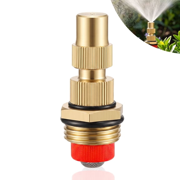 Gustave Brass 1/2" Adjustable Spray Nozzle Atomizing Lawn Misting Sprinkler Patio Gardening