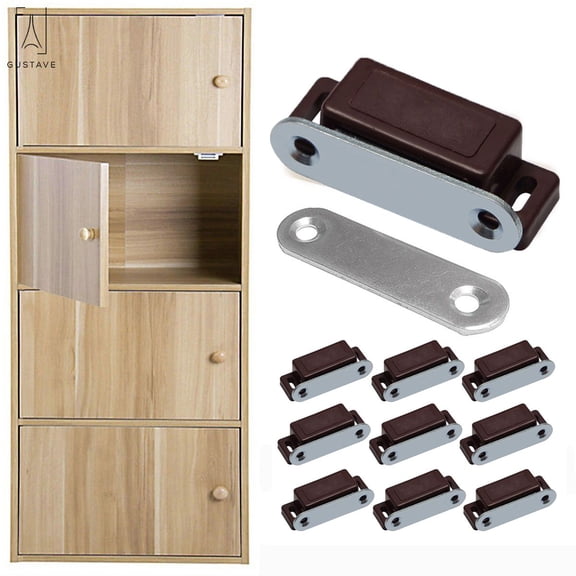 Gustave Brown Magnetic Door Catch for Kitchen Bathroom Cupboard Wardrobe Closet Closures Cabinet Door Drawer Latch (1 Pack)