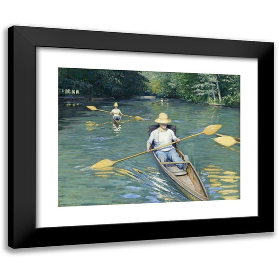 Gustave Caillebotte 14x12 Black Modern Framed Museum Art Print Titled - Skiffs (1877)