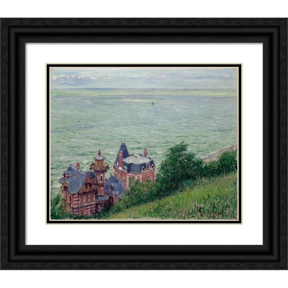 Gustave Caillebotte 14x12 Black Ornate Wood Framed Double Matted Museum Art Print Titled: Villas at Trouville (1884)