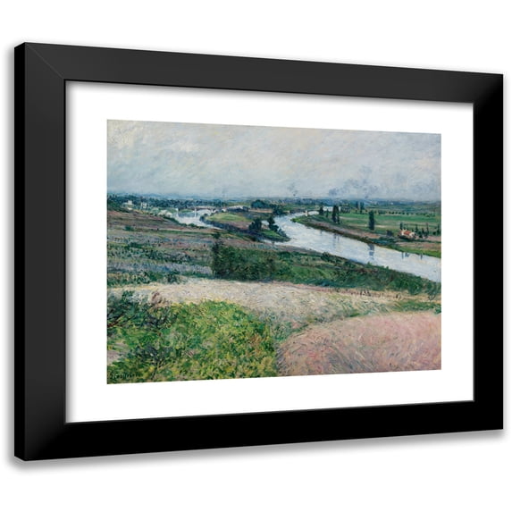 Gustave Caillebotte 18x15 Black Modern Framed Museum Art Print Titled - The Seine at Pointe D'Epinay (circa 1888)