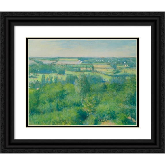 Gustave Caillebotte 18x15 Black Ornate Wood Framed Double Matted Museum Art Print Titled - The Yerres Valley (1877)