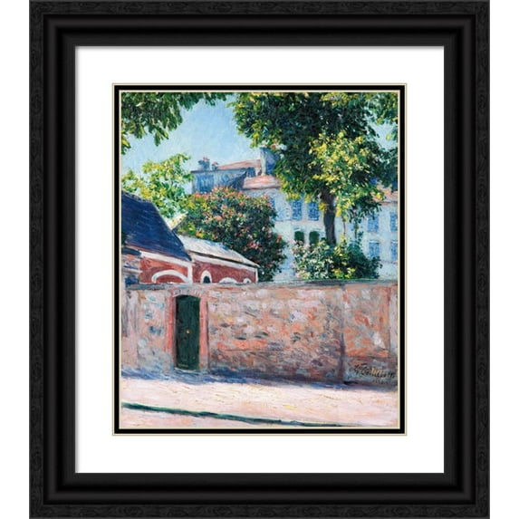 Gustave Caillebotte 20x24 Black Ornate Framed Double Matted Museum Art Print Titled: Houses in Argenteuil (1883)