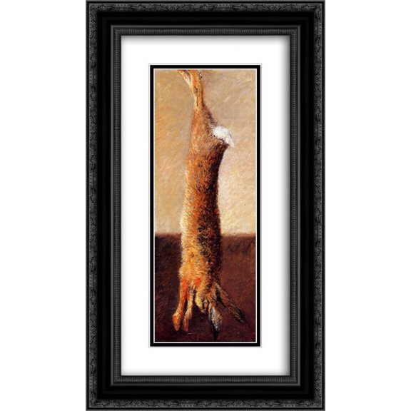 Gustave Caillebotte 2x Matted 14x24 Black Ornate Framed Art Print 'Hare'