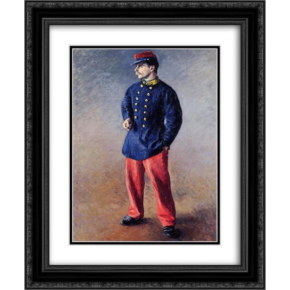 Gustave Caillebotte 2x Matted 20x24 Black Ornate Framed Art Print 'A Soldier'