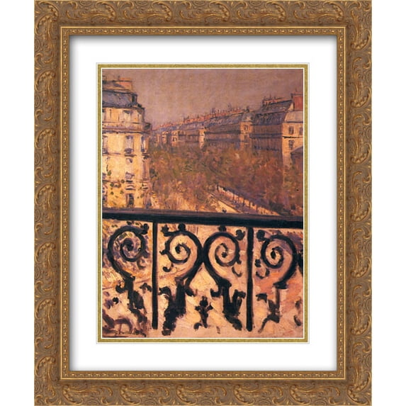 Gustave Caillebotte 2x Matted 20x24 Gold Ornate Framed Art Print 'A Balcony in Paris'