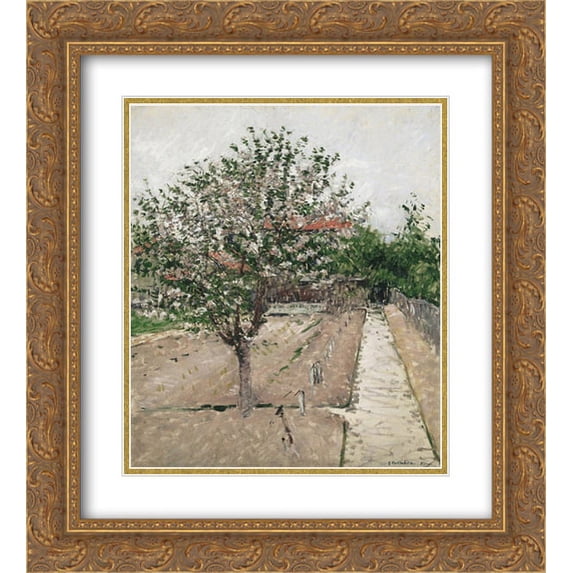 Gustave Caillebotte 2x Matted 20x24 Gold Ornate Framed Art Print 'Apple Tree in Blossom'