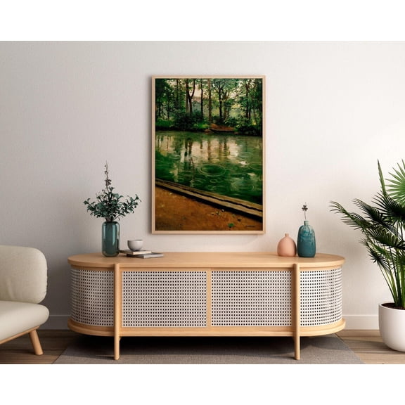 Gustave Caillebotte - L Yerres, Pluie, Rain. Landscape Nature, Kitchen Wall Art, Giclee, Nature, Rain Poster, Unframed Poster Size 16x24