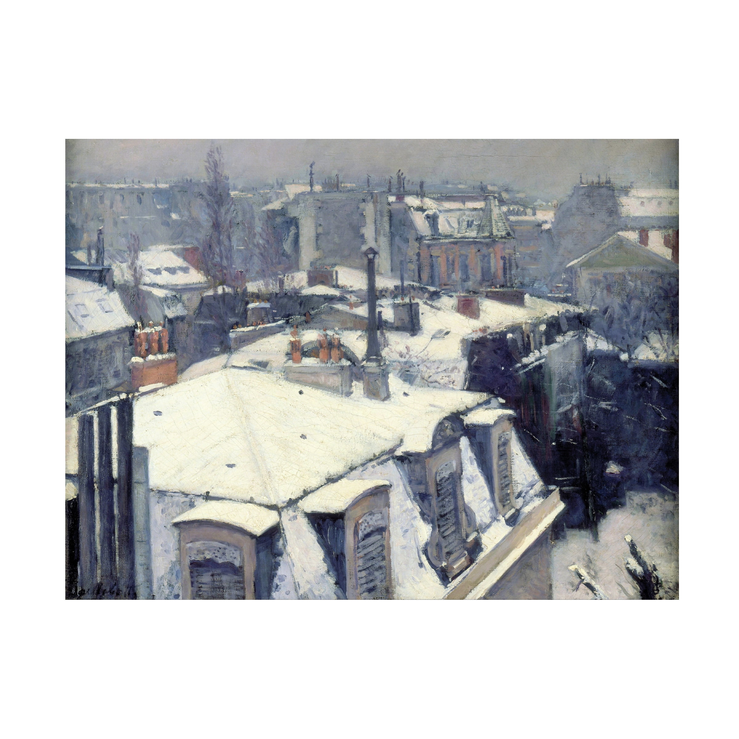 Gustave Caillebotte 'Rooftops in the Snow' Canvas Art