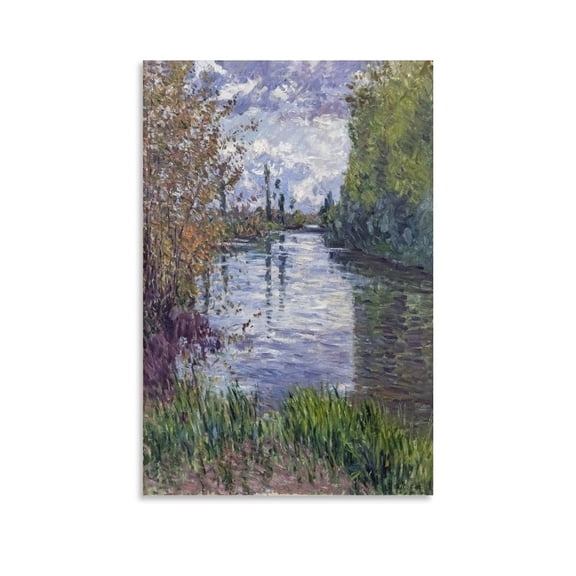 Gustave Caillebotte The Small Arm of The Seine in Autumn Wall Art Poster Scroll Canvas Painting Picture Living Room Decor Home 16x24inch(40x60cm)