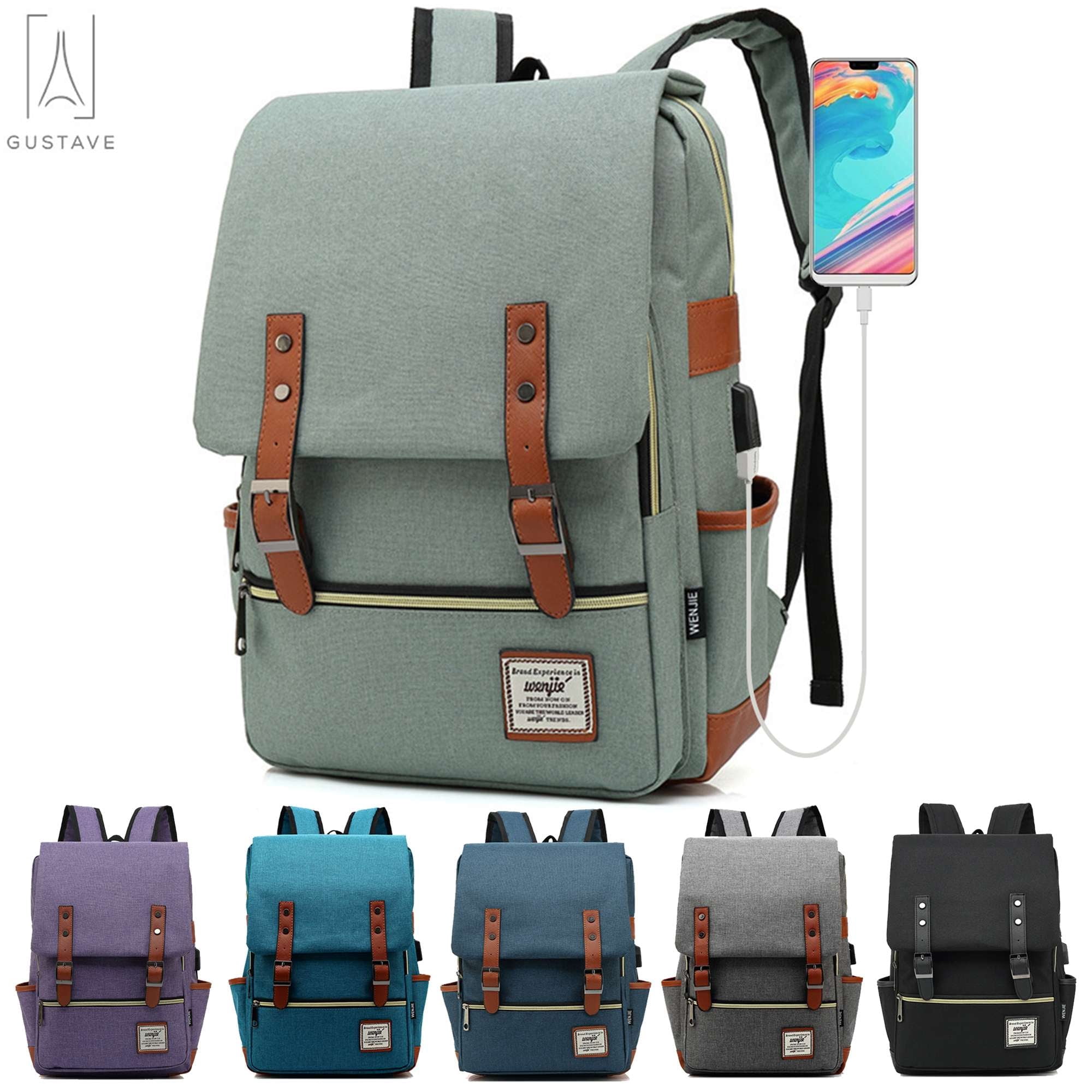 Canvas Backpack Daypack Travel Casual Shoulder Bag Anti-theft SEAFEW Small Sling Bag Crossbody Backpack - Anti-Theft Chest  main image 3
