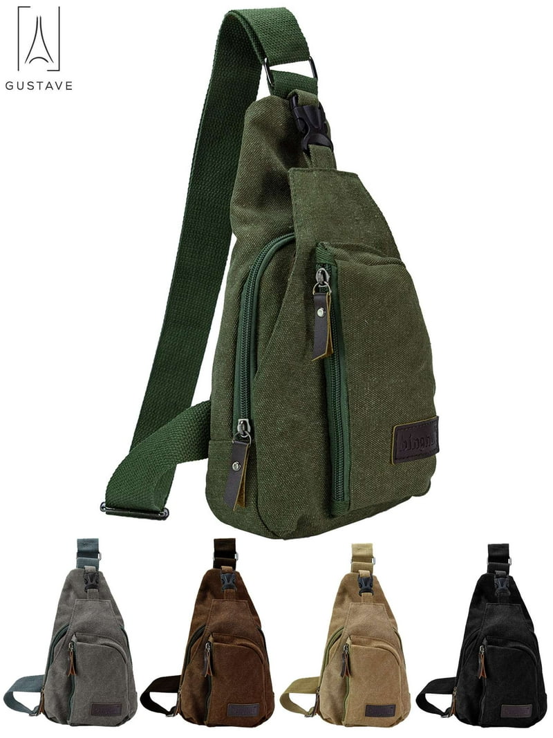 Canvas Crossbody Messenger Bag Sling Backpack Travel Shoulder Bag Tablet Bag Amazon.com: mygreen Sling Bags Chest Shoulder Backpacks  main image 2