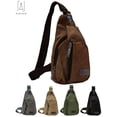 thumbnail image 1 of Gustave Canvas Sling Bag for Men & Women Anti-Theft Chest Shoulder Bag Vintage Casual Crossbody Backpack Messenger Bag for Travel Hiking "Coffee", 1 of 9