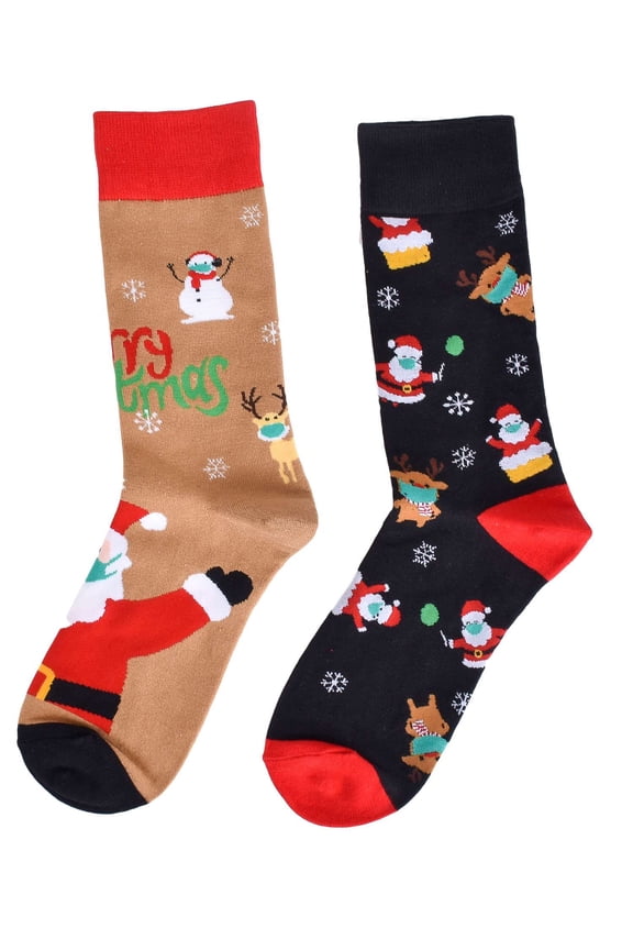 Christmas Holiday Socks Novelty Mismatched Socks Funny Colorful Warm Soft Cotton Crew Socks for Women Men Xmas Birthday Gifts