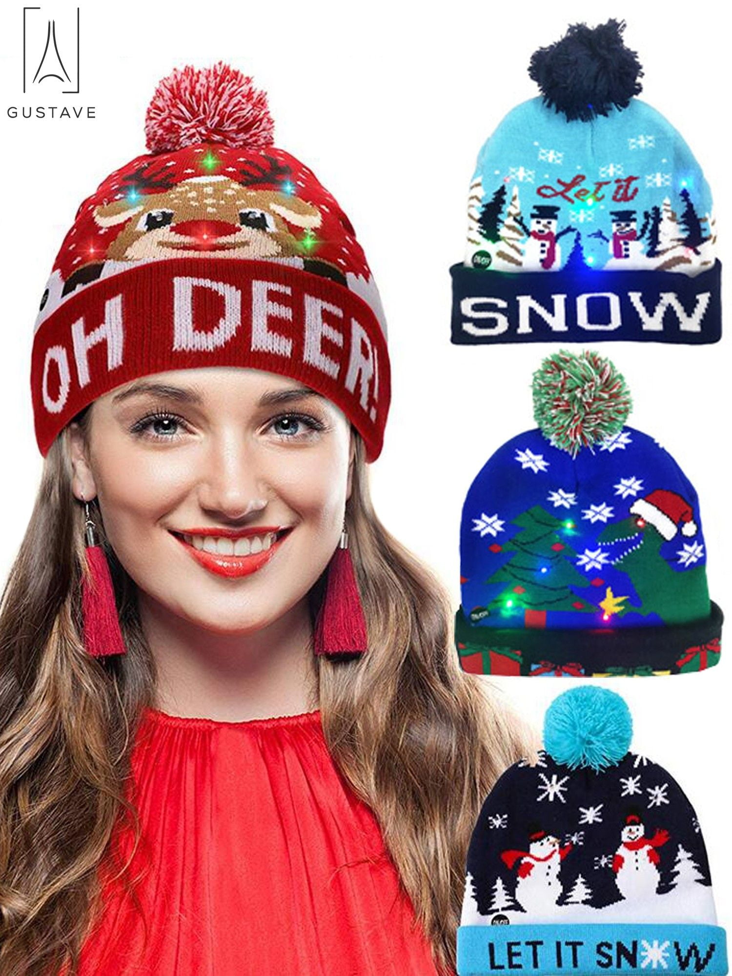 Christmas Dinosaur Beanie Hat Christmas Dinosaur Beanie Hat