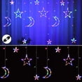 thumbnail image 1 of Gustave Christmas LED String Lights 11.5ft Twinkle Star Moon Plug in Fairy Curtain Lights with 8 Lighting Modes Extendable for Wedding Party Bedroom Indoor Outdoor Decorations "Multicolor", 1 of 10