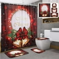 thumbnail image 1 of Gustave 4 Pcs Christmas Bathroom Sets with Non-Slip Bath Mat Rugs Toilet Lid Cover Waterproof Shower Curtain with 12 Hooks for Bathroom Home Decor, 1 of 9
