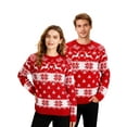 thumbnail image 1 of Gustave Christmas Sweater for Men Women Xmas Ugly Sweaters Snowflake Reindeer Long Sleeve Crewneck Knitted Pullover Sweatshirt Couple Matching Holiday Tops, 1 of 9