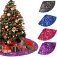 thumbnail image 1 of Gustave Christmas Tree Skirt 35.4 Inch Sequin Glitter Xmas Tree Skirts Sparkly Tree Skirt Mat for Christmas Halloween Holiday Party Decoration - Purple, 1 of 9
