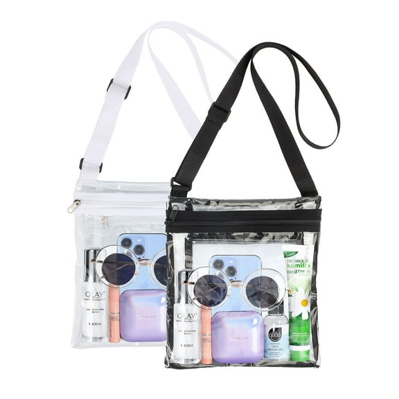 Gustave Clear Bag Stadium Approved Crossbody Purse for Women Men PVC Shoulder Bag Transparent Messenger Handbag Satchel for Concert, Sport Event, Festivals and Travel "White"