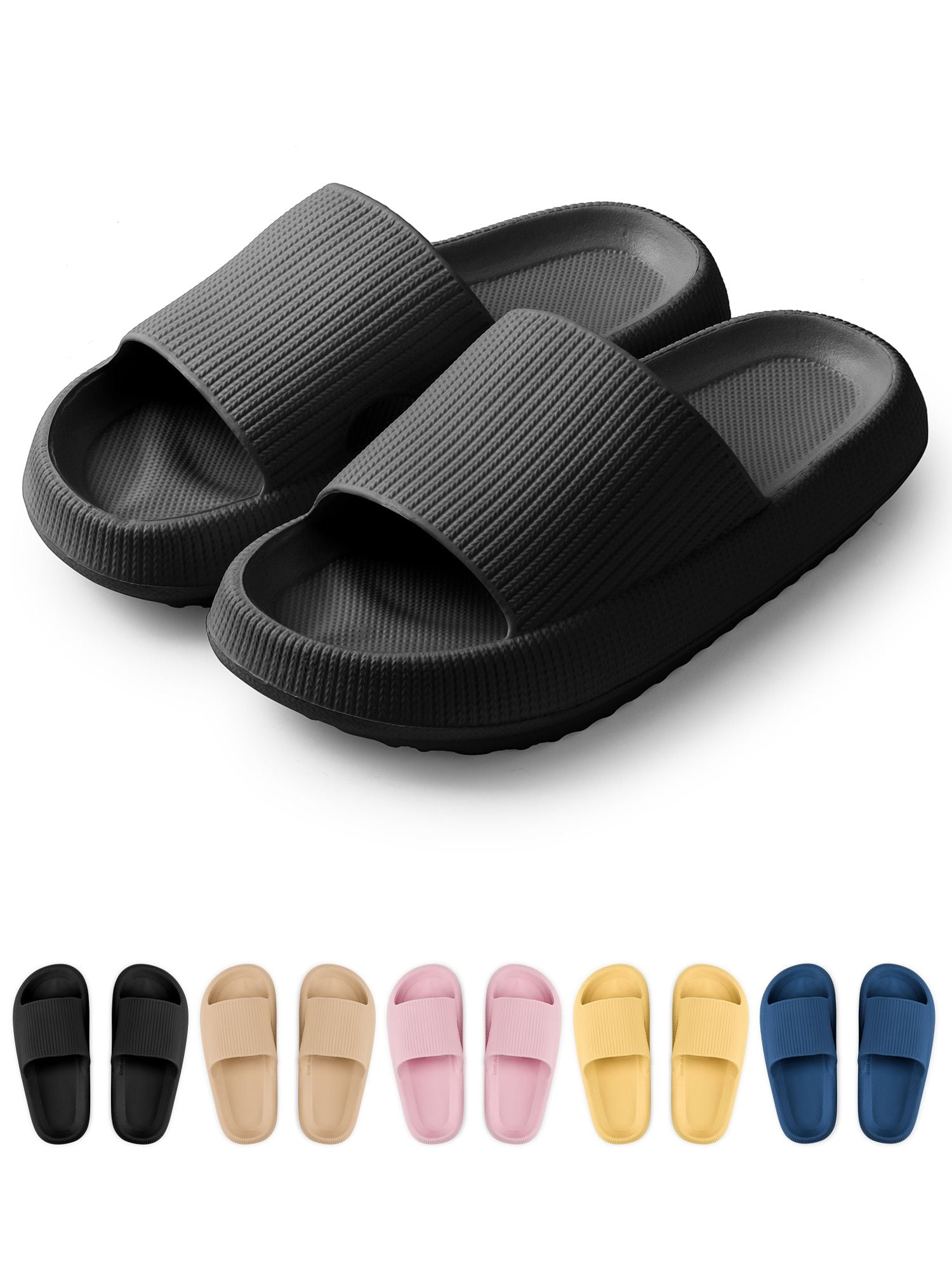 Men's Cloud Slides Pillow Slides, Casual Non Slip Slippers, Open