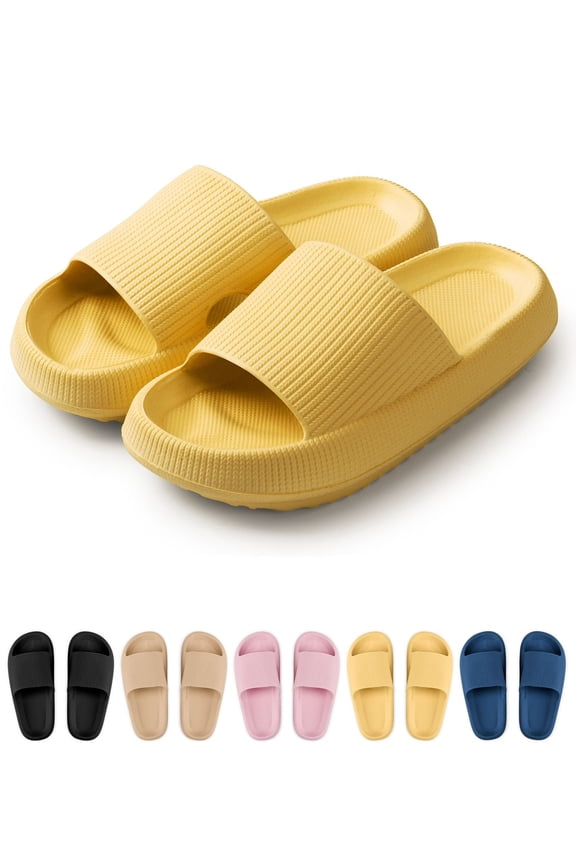 Clouds Anti-Slip Slippers for Women and Men, Shower Bathroom Slides Sandals House Slippers Comfort Thick Sole Slides, Women 5-6 / Men 4-4.5