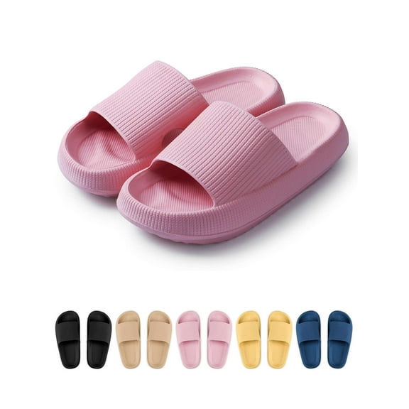 Gustave Clouds Anti-Slip Slippers for Women and Men, Shower Bathroom Slides Sandals House Slippers Comfort Thick Sole Slides, Women 7-8 / Men 5-6