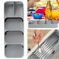 thumbnail image 1 of Gustave Compact Cutlery Organizer for Kitchen Drawer, Utensil Silverware Storage Tray Space Saving Plastic Cutlery Holder Flatware Organizers for Forks, Spoons, Knives, 1 of 8