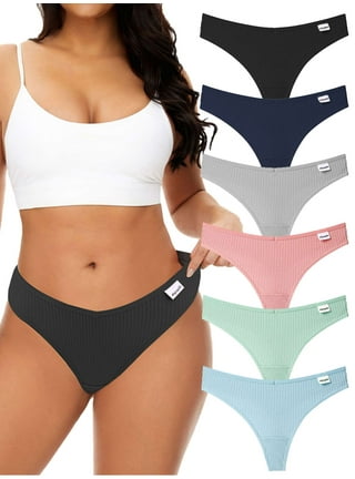 Best Fitting Panty Cotton Spandex Breathable Super Soft Stretchy Thong Panty  (Women's) 6 Pack 