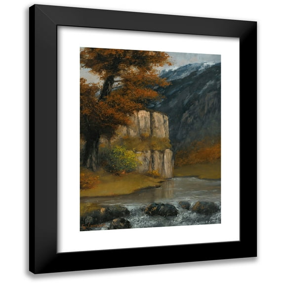 Gustave Courbet 12x14 Black Modern Framed Museum Art Print Titled - Landscape Near Ornans