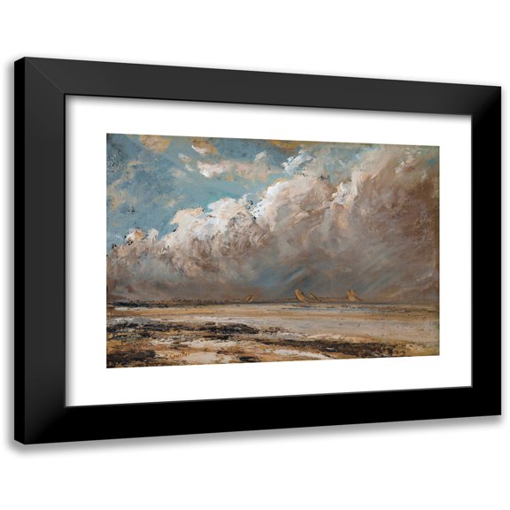 Gustave Courbet 14x11 Black Modern Framed Museum Art Print Titled - Beach in Normandy