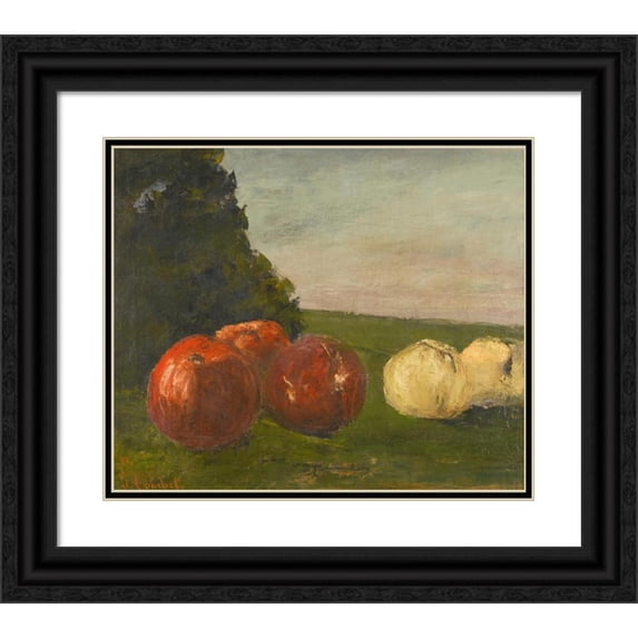 Gustave Courbet 14x12 Black Ornate Wood Framed Double Matted Museum Art Print Titled: Death Death (1871)