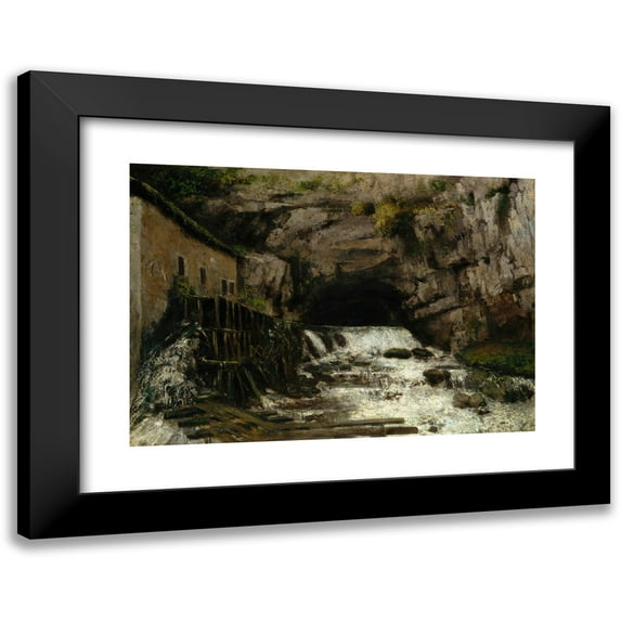 Gustave Courbet 18x14 Black Modern Framed Museum Art Print Titled - The Source of the Loue (1864)