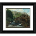 thumbnail image 1 of Gustave Courbet 18x15 Black Ornate Wood Framed Double Matted Museum Art Print Titled - A Mill in a Rocky Landscape (1873), 1 of 5