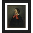 thumbnail image 1 of Gustave Courbet 20x24 Black Ornate Framed Double Matted Museum Art Print Titled: Mademoiselle Jacquet (1857), 1 of 5