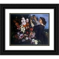 thumbnail image 1 of Gustave Courbet 24x20 Black Ornate Framed Double Matted Museum Art Print Titled: Trellis, 1 of 5