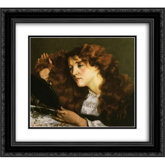 Gustave Courbet 2x Matted 22x20 Black Ornate Framed Art Print 'Portrait of Jo, the Beautiful Irish Girl'