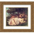 thumbnail image 1 of Gustave Courbet 2x Matted 22x20 Gold Ornate Framed Art Print 'The Young Ladies on the Banks of the Seine', 1 of 2