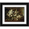 thumbnail image 1 of Gustave Courbet 2x Matted 24x20 Black Ornate Framed Art Print 'Branch of apple blossoms', 1 of 2