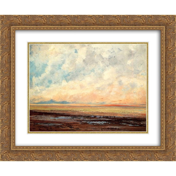 Gustave Courbet 2x Matted 24x20 Gold Ornate Framed Art Print 'Seascape'