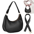 thumbnail image 1 of Gustave Crescent Shoulder Bag for Women Trendy Tote Crossbody Handbag PU Leather Moon Underarm Bag Top Handle Satchel Clutch Purses with 2 Adjustable Strap - Black, 1 of 9