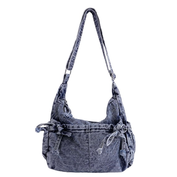 Gustave Denim Crossbody Bag for Women Cute Y2k Hobo Shoulder Bag Multi Pockets Vintage Jean Tote Purse Handbag(Blue)