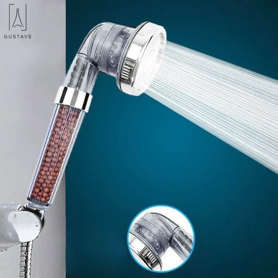Gustave Design High Turbo Pressure Shower Head Bath Handheld Large Rainfall Water-saving with Filter Beads