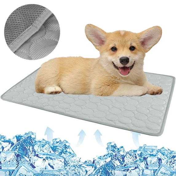 Gustave Dog Cooling Mat Washable Breathable Ice Silk Self Cooling Pad Pet Sleeping Bed Blanket for Small Medium Large Dogs Cats "Gray, XL"